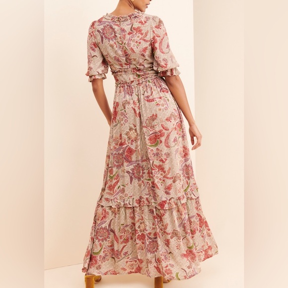 BTFL-LIFE  Floral Ruffle Maxi Dress Size Small - Picture 3 of 13